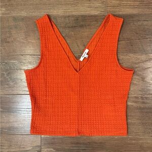 Madewell Vivid Orange Textured Crop Top